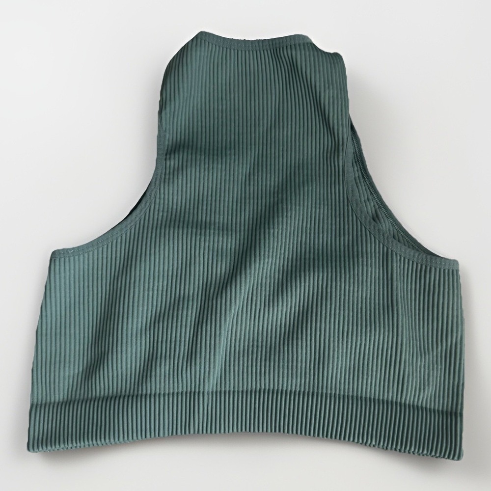 Aerie women's Green V Neck Ribbed Cropped Tank bralett size XL Real Good - Picture 4 of 4